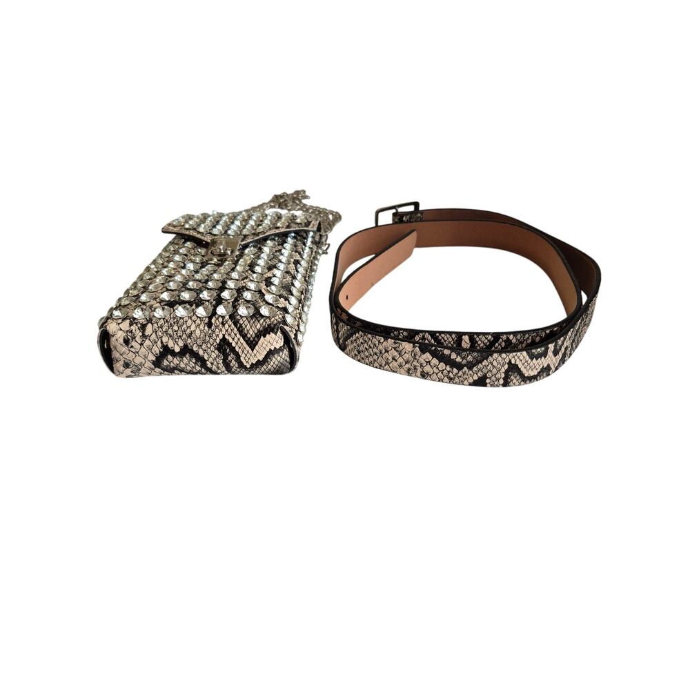 LMD/9000 Collection Rhinestone Crossbody Purse & Belt NWT Designed in Italy Chic - Picture 7 of 11